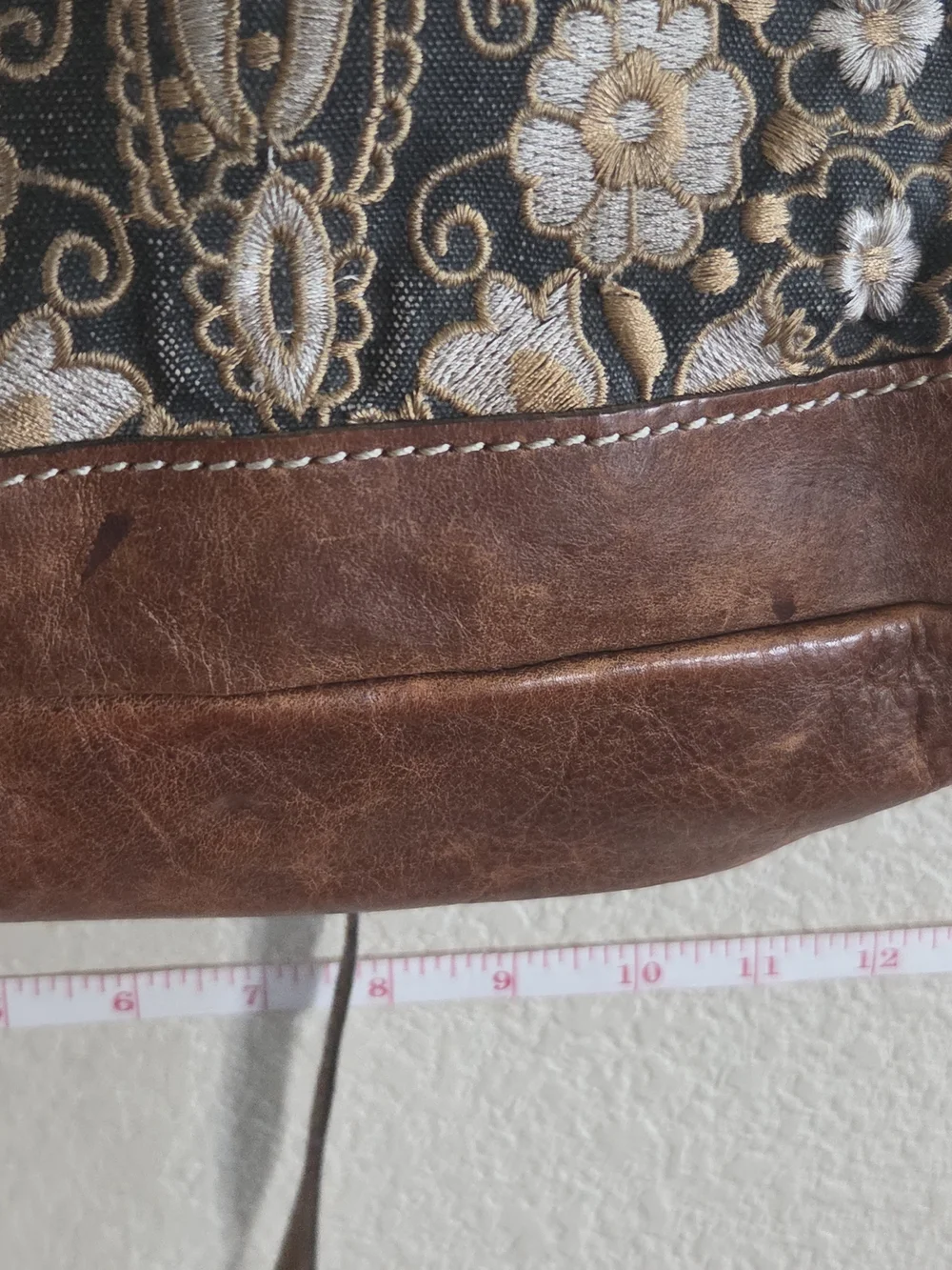 Patricia Nash Tapestry Floral Embroidered Satchel - Black and Brown